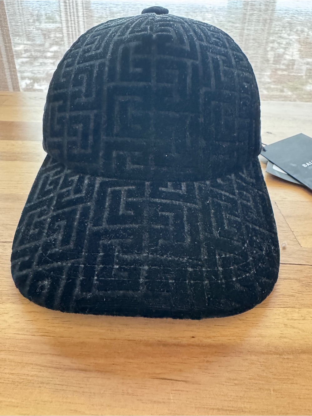Balmain Velvet Black Baseball Cap